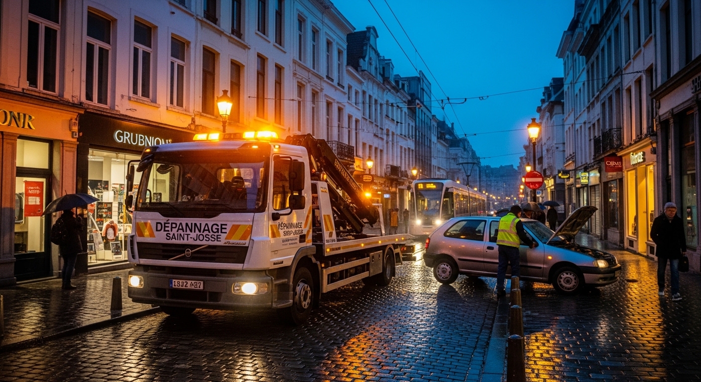 Camion de dépannage voiture à Saint-Josse intervenant sur un véhicule en panne