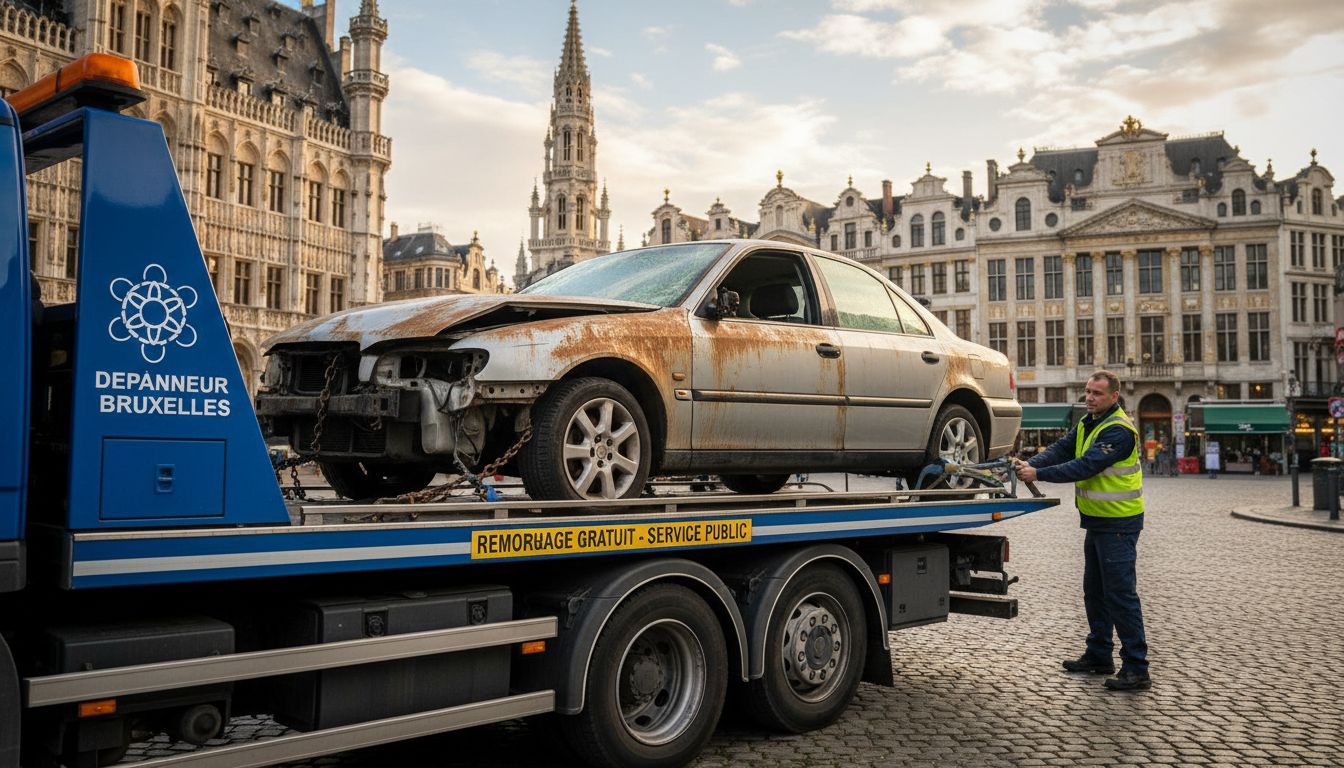 Épaviste Bruxelles enlève gratuitement une épave rouillée sur la Grand-Place