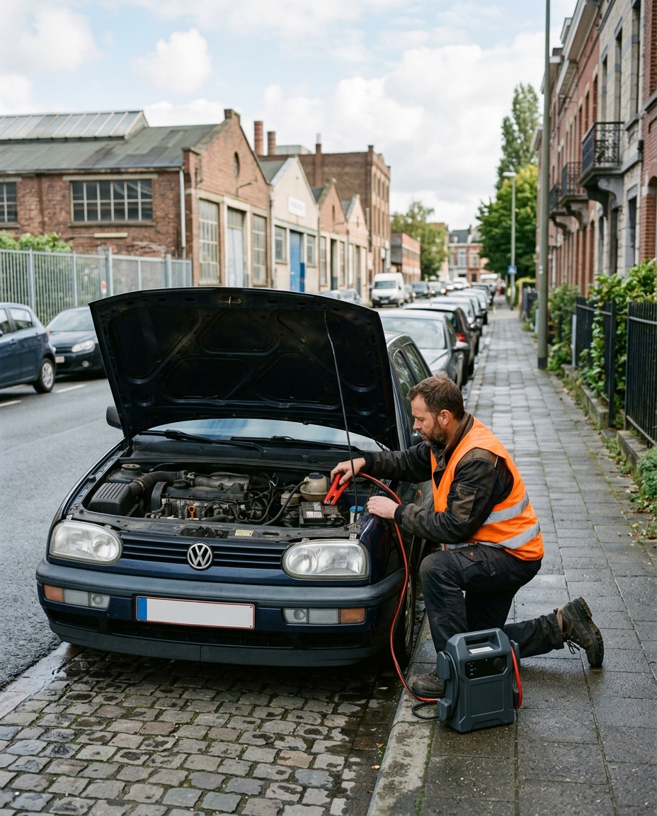 depannage-voiture-a-vilvorde-un-technicien-wvar Dépannage voiture à Vilvorde : un technicien redémarre une batterie avec