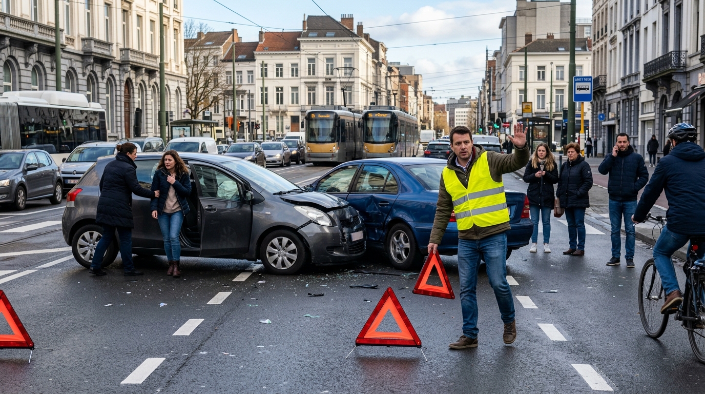 Les premières secondes après un accident à Bruxelles : sécuriser avant tout